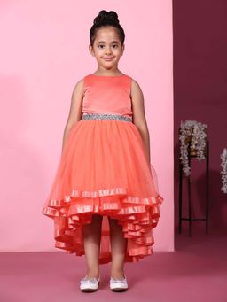 Toy Balloon Kids - Kids Orange Hi Low Girls Party Wear Dress