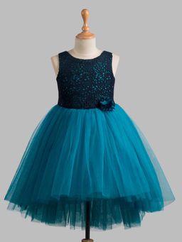 Toy Balloon Kids - Kids Sky Blue Hi Low Girls Party Wear Dress