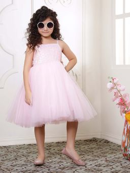 Toy Balloon Kids - Kids Baby Pink Knee Length Girls Party Wear Dress