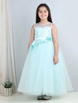 Toy Balloon Kids - Kids Sky Blue Gown Girls Party Wear Dress