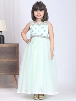 Toy Balloon Kids - Kids Sea Green Gown Girls Party Wear Dress