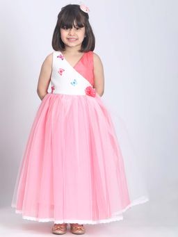 Toy Balloon Kids - Kids Pastel Pink Gown Girls Party Wear Dress