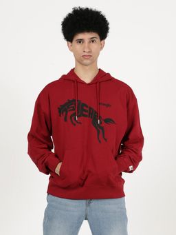 Wrangler - Men Red Graphic Hoodie (Vintage)