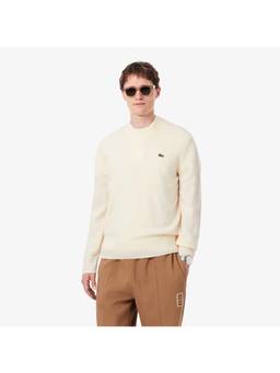 Lacoste - Wool Crew Neck White Sweater