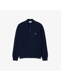 Lacoste - Classic Fit Long Sleeved Knitted Blue Sweater