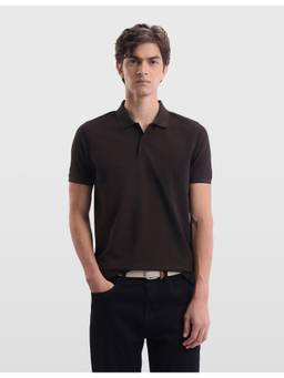 Arrow Sports - Men's Solid Regular Fit Brown Polo Shirt