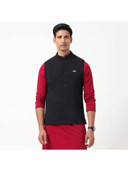 Lacoste - Men's Fleece Sleeveless Black Jacket
