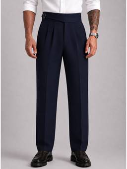 Perch - Gurkha Straight Fit Navy Blue Pant