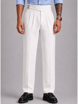 Perch - Gurkha Straight Fit White Pant