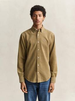 GANT - Men Khaki Regular Fit Solid Corduroy Shirt
