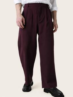 Perch - Solid Pintuck Korean Wine Pants