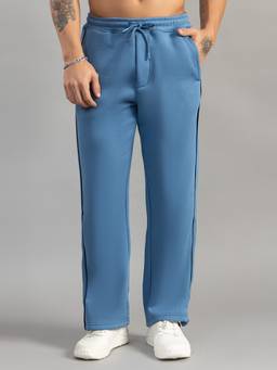 Club York - Men Solid Blue Track Pants