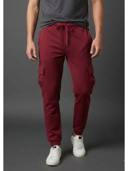 Club York - Men Solid Maroon Track Pants