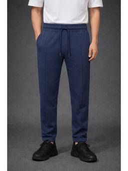 Club York - Men Solid Navy Blue Track Pants
