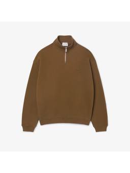 Lacoste - Heavy Fleece Zipper Neck Brown Sweatshirt
