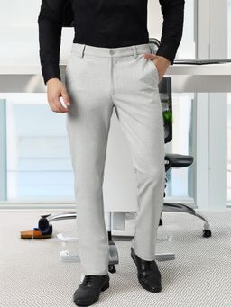 Subtract - Flex Waist 4 Way Stretch Formal Trousers in Melange Grey