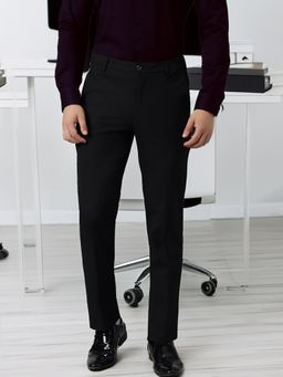 Subtract - Flex Waist 4 Way Stretch Formal Trousers in Black