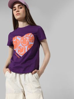 ONLY - Printed Purple T-Shirt