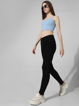 ONLY - High Rise Buttoned Skinny Jeans