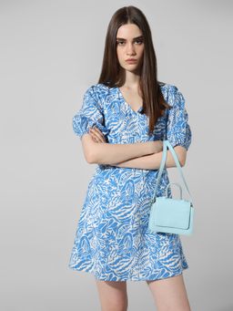 ONLY - Printed Dress With Cutwork Embroidery