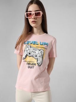ONLY - Printed Pink T-Shirt