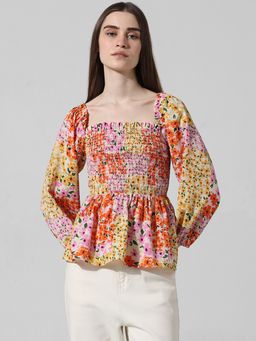 ONLY - Printed Smocked Top