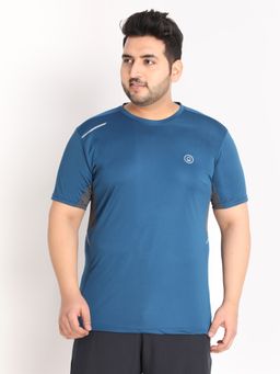 CHKOKKO - Mens Regular Fit Sports T-shirt In Blue