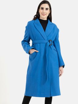 Owncraft - Women'S Double Breasted Blue Wool Coat