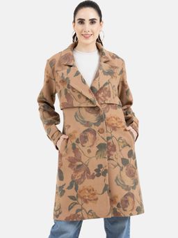 Owncraft - Women'S Double Breasted Printed Wool Coat