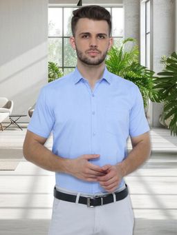 KUONS AVENUE - Men's Oxford Cotton Half Sleeve Formal Shirt