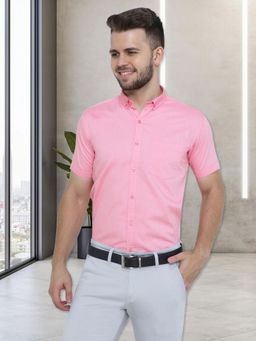 KUONS AVENUE - Men's Oxford Cotton Half Sleeve Formal Shirt