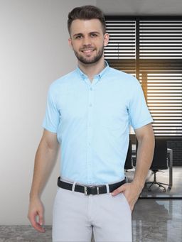 KUONS AVENUE - Men's Oxford Cotton Half Sleeve Formal Shirt