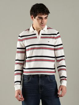 Tommy Hilfiger - Striped Regular Fit Cotton Polo T-Shirt