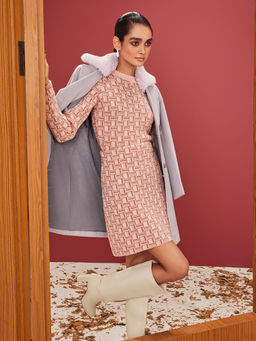 CRIMSOUNE CLUB - Women's Peach Printed Co-Ord (Set of 2)