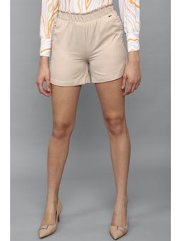 Allen Solly - Women Beige Solid Regular Fit Shorts