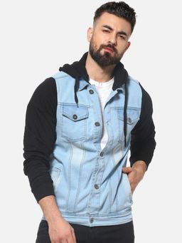 Campus Sutra - Blue Color-Block Jacket