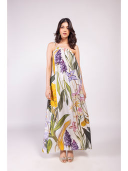 Poppi - Juniper Printed One Shoulder Multi-Color Maxi Dress