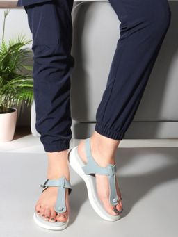 Carlton London - Women Casual Sandals Buckle Blue