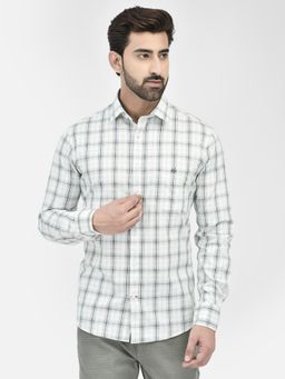 CRIMSOUNE CLUB - Mens White Checked Shirt