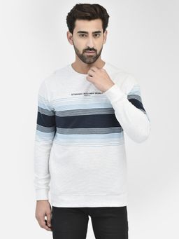 CRIMSOUNE CLUB - Mens White Colourblocked Sweatshirt