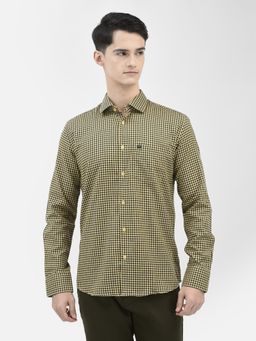 CRIMSOUNE CLUB - Mens Mustard Checked Shirt