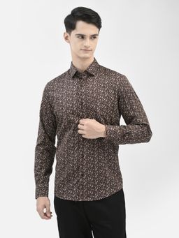 CRIMSOUNE CLUB - Crimsoune Cub Mens Brown Floral Shirt