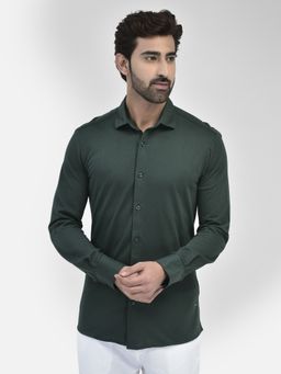 CRIMSOUNE CLUB - Mens Olive Pure Cotton Shirt