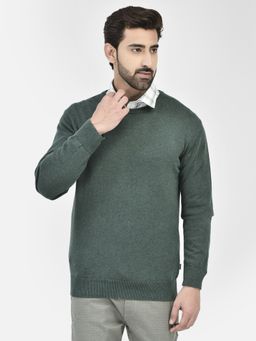 CRIMSOUNE CLUB - Mens Green Plain Sweater