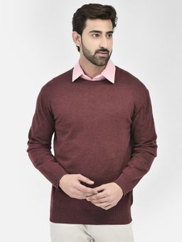 CRIMSOUNE CLUB - Mens Maroon Plain Sweater