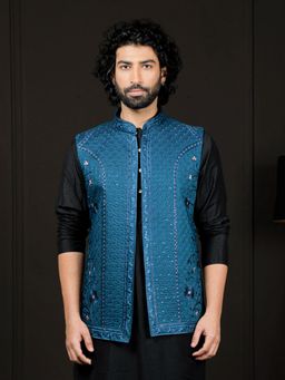 Vastramay - Mens Silk Blend Nehru Jacket