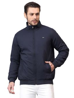Cantabil - Navy Blue Solid Full Sleeves Casual Jacket