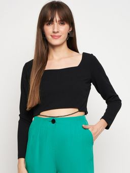 Madame - Women Black Crop Top