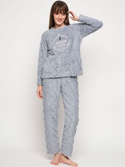 Madame - M Secret Women Grey Night Suit (Set of 2)
