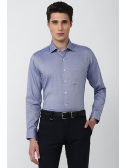 Van Heusen - Blue Textured Formal Shirt